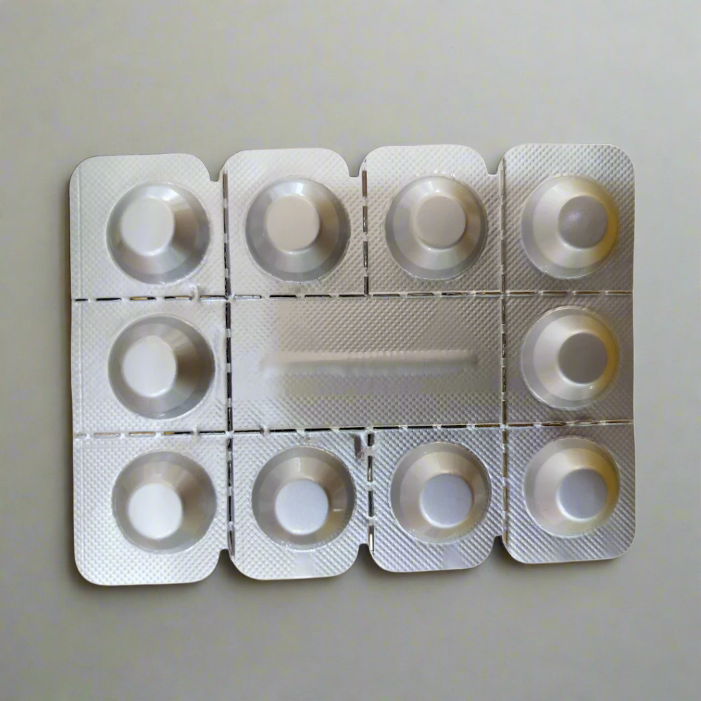 blister pack with round white objects on a white background